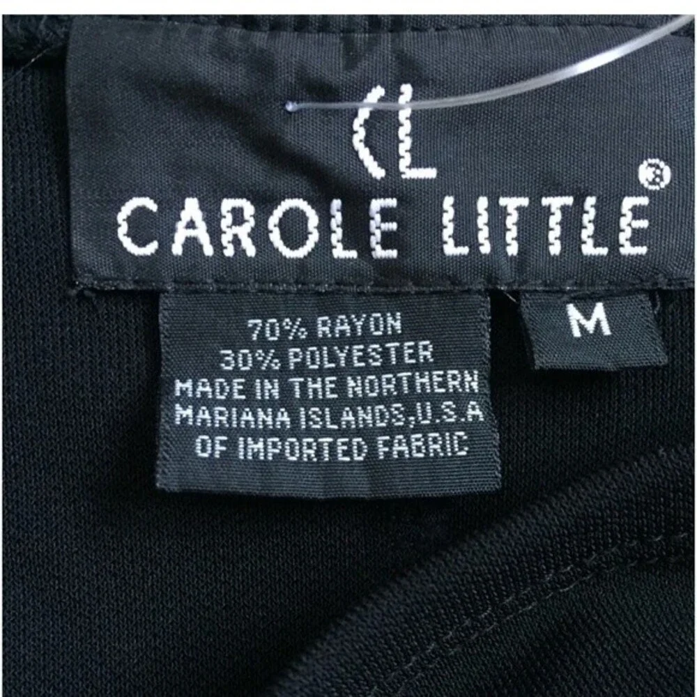 CL Carole Little black Women  skirt with bugle bead fringes Sz  Medium E…